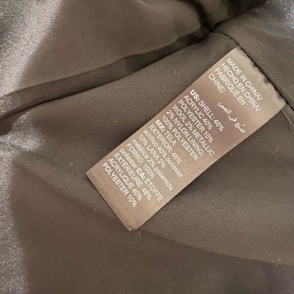 WHBM Tweed Zip Blazer in Red Black Plaid Size 4 - Picture 7 of 7